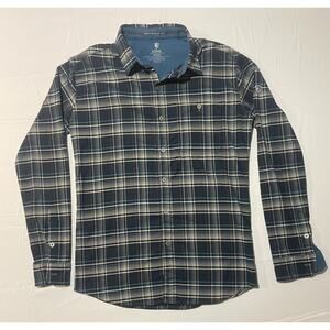 Kuhl Shirt Mens Medium Gray Blue Independent Flannel Tartan Plaid